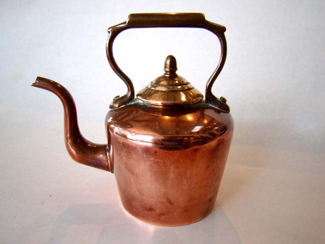 A charming miniature Victorian copper kettle circa 1840